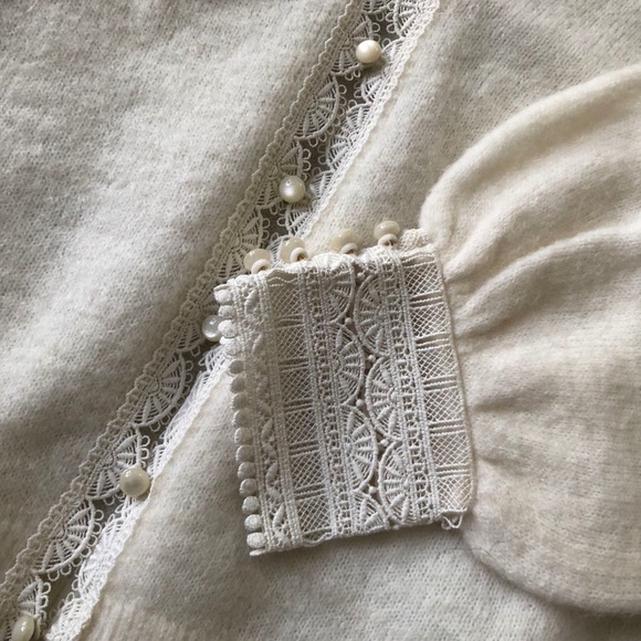 SEZANE Melina Cardigan Ecru Sz Small - Picture 7 of 9